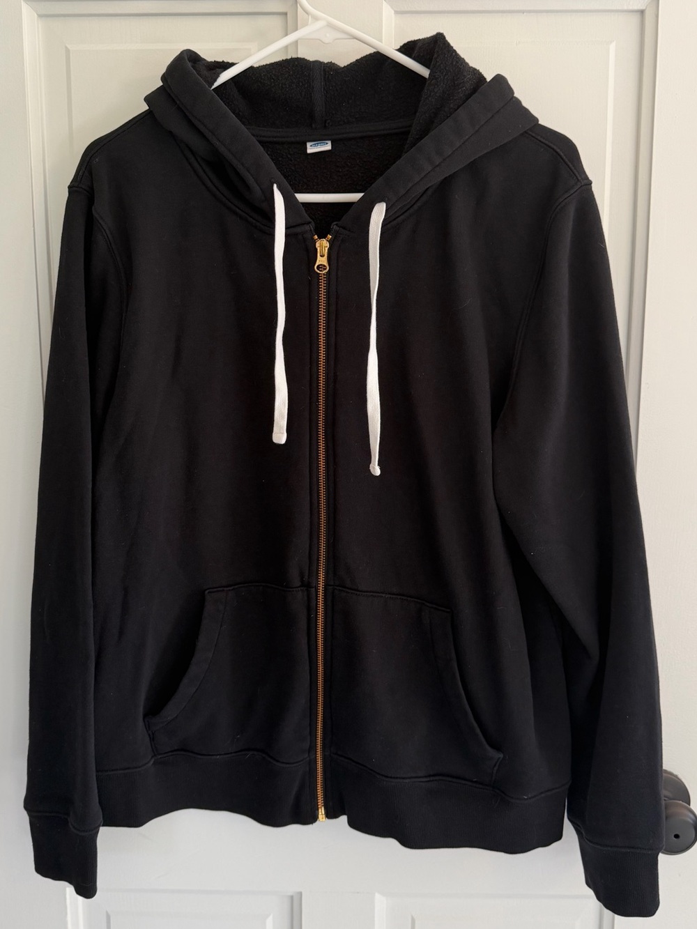 Old Navy Black Full Zip Hoodie XL Cotton Blend Sweatshirt Jacket - Picture 1 of 7